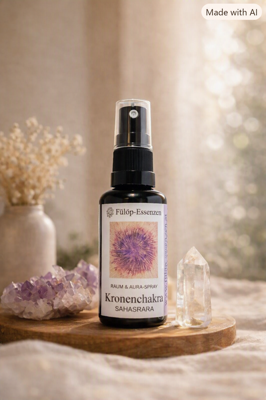KRONENCHAKRA-SPRAY Sahasrara - Zur energetischen Unterstützung bei der Selbstverwirklichung - 30 ml Auraspray aus hochwertigem Violettglas