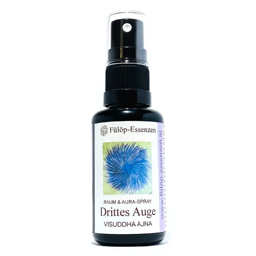 DRITTES AUGE – Chakra Spray Ajna - Zur energetischen Unterstützung der Konzentrationsfähigkeit & Selbsterkenntnis - 30 ml Auraspray aus hochwertigem Violettglas