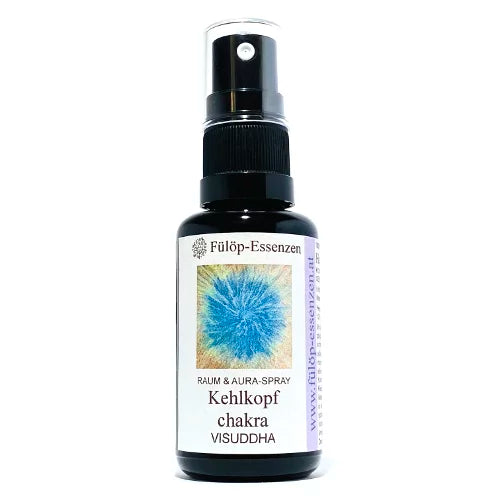 KEHLKOPFCHAKRA-SPRAY Visuddha - Zur energetischen Unterstützung der Redegewandtheit und Kommunikationsfähigkeit - 30 ml Auraspray aus hochwertigem Violettglas