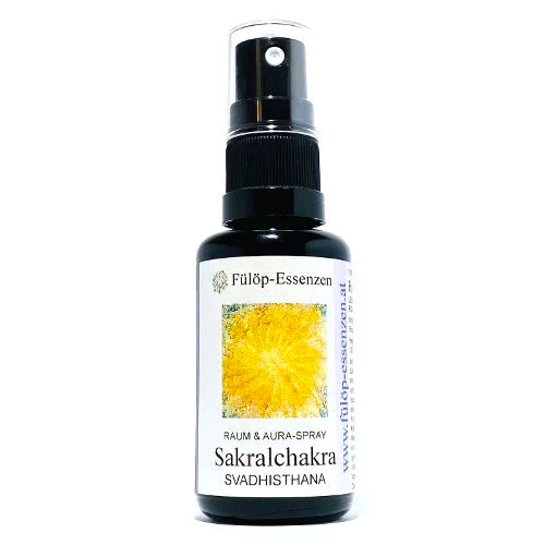 SAKRALCHAKRA-SPRAY Svadhisthana - Zur energetischen Unterstützung der Schaffenskraft, Lebenslust & Sexualität - 30 ml Auraspray aus hochwertigem Violettglas