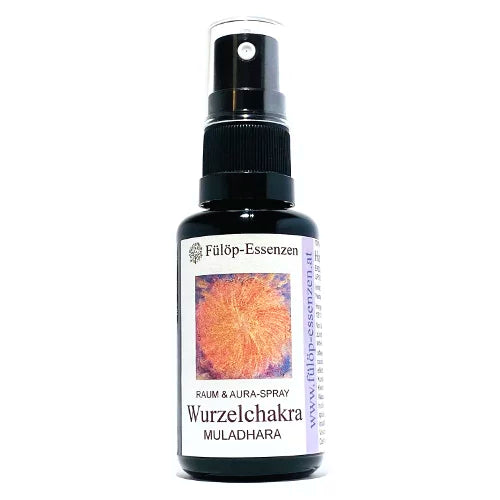 WURZELCHAKRA-SPRAY Muladhara - Energetische Unterstützung für Erdung & Stabilität - 30 ml Auraspray aus hochwertigem Violettglas